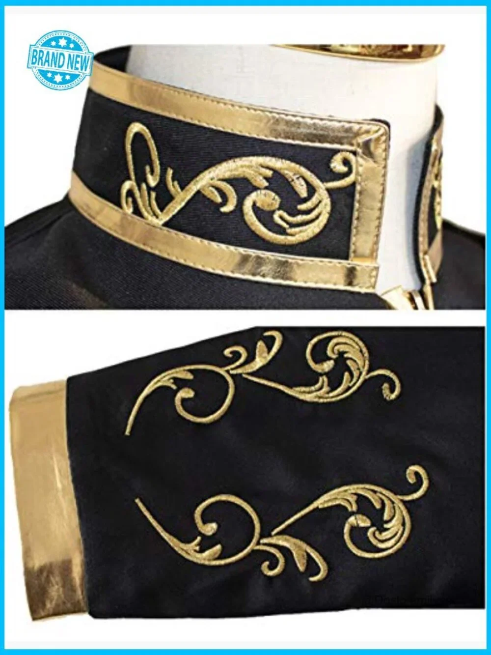 Military Blazer Punk Officer Fitted Jacket Slim Fit Embroidered Long Sleeve